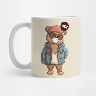 A cute teddy bear wearing street fashion Mug